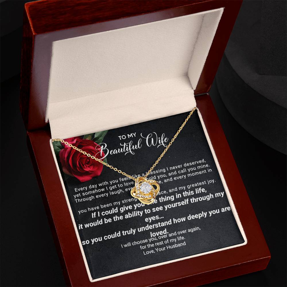 To My Beautiful Wife – Forever Love Necklace | Romantic Gift From Husband | Anniversary, Birthday, or Just Because