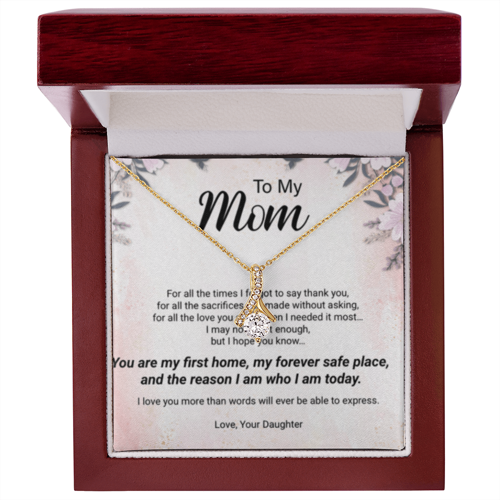 To My Mom – Forever Safe Place Heart Necklace | Emotional Gift From Daughter | Mother's Day Gift