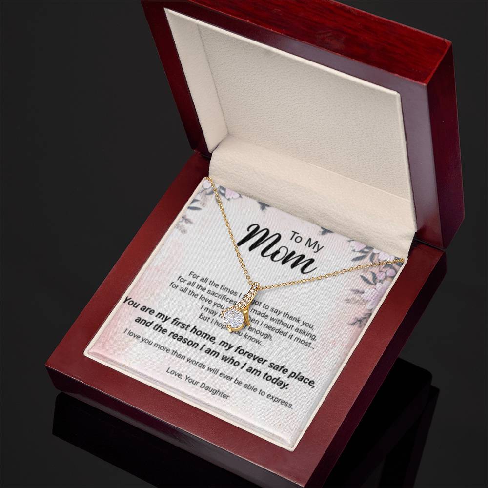 To My Mom – Forever Safe Place Heart Necklace | Emotional Gift From Daughter | Mother's Day Gift