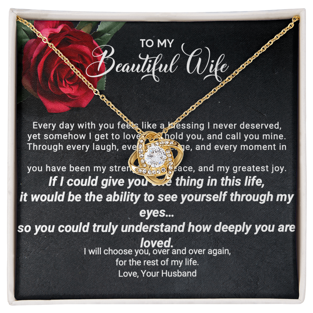To My Beautiful Wife – Forever Love Necklace | Romantic Gift From Husband | Anniversary, Birthday, or Just Because