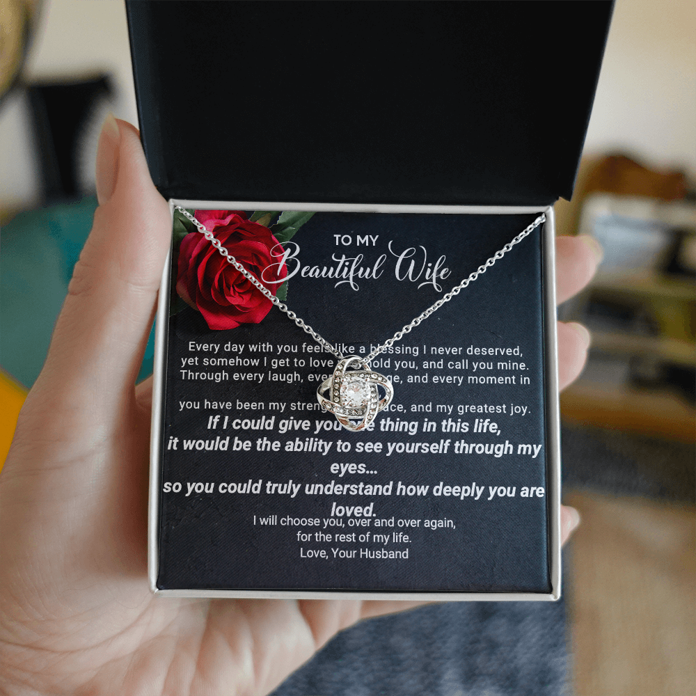 To My Beautiful Wife – Forever Love Necklace | Romantic Gift From Husband | Anniversary, Birthday, or Just Because