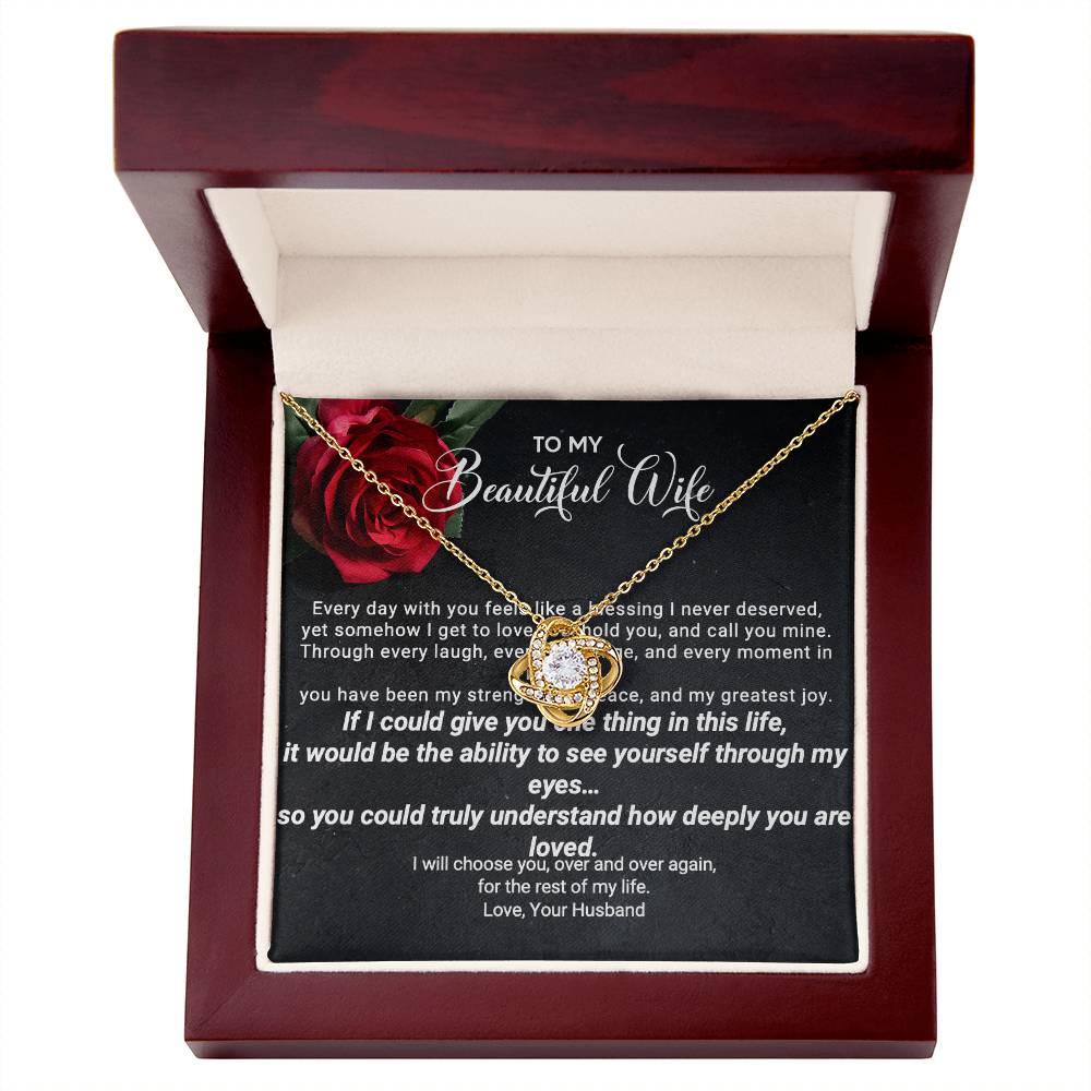 To My Beautiful Wife – Forever Love Necklace | Romantic Gift From Husband | Anniversary, Birthday, or Just Because