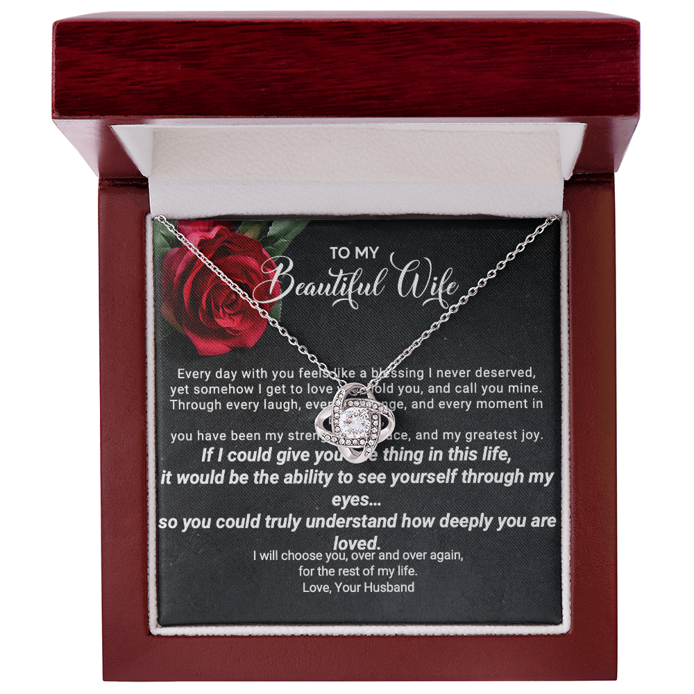 To My Beautiful Wife – Forever Love Necklace | Romantic Gift From Husband | Anniversary, Birthday, or Just Because